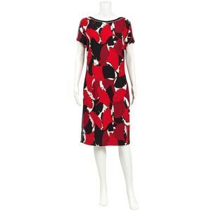 BOSS Hugo Boss Dakuja Abstract Leaf Print Boat Neck Dress